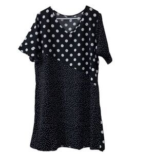 Women's Black and White Polka Dot Dress(Size XXI)